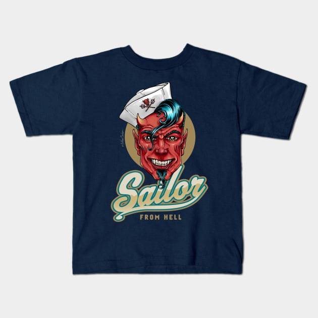 Sailor from Hell Kids T-Shirt by nanobarbero